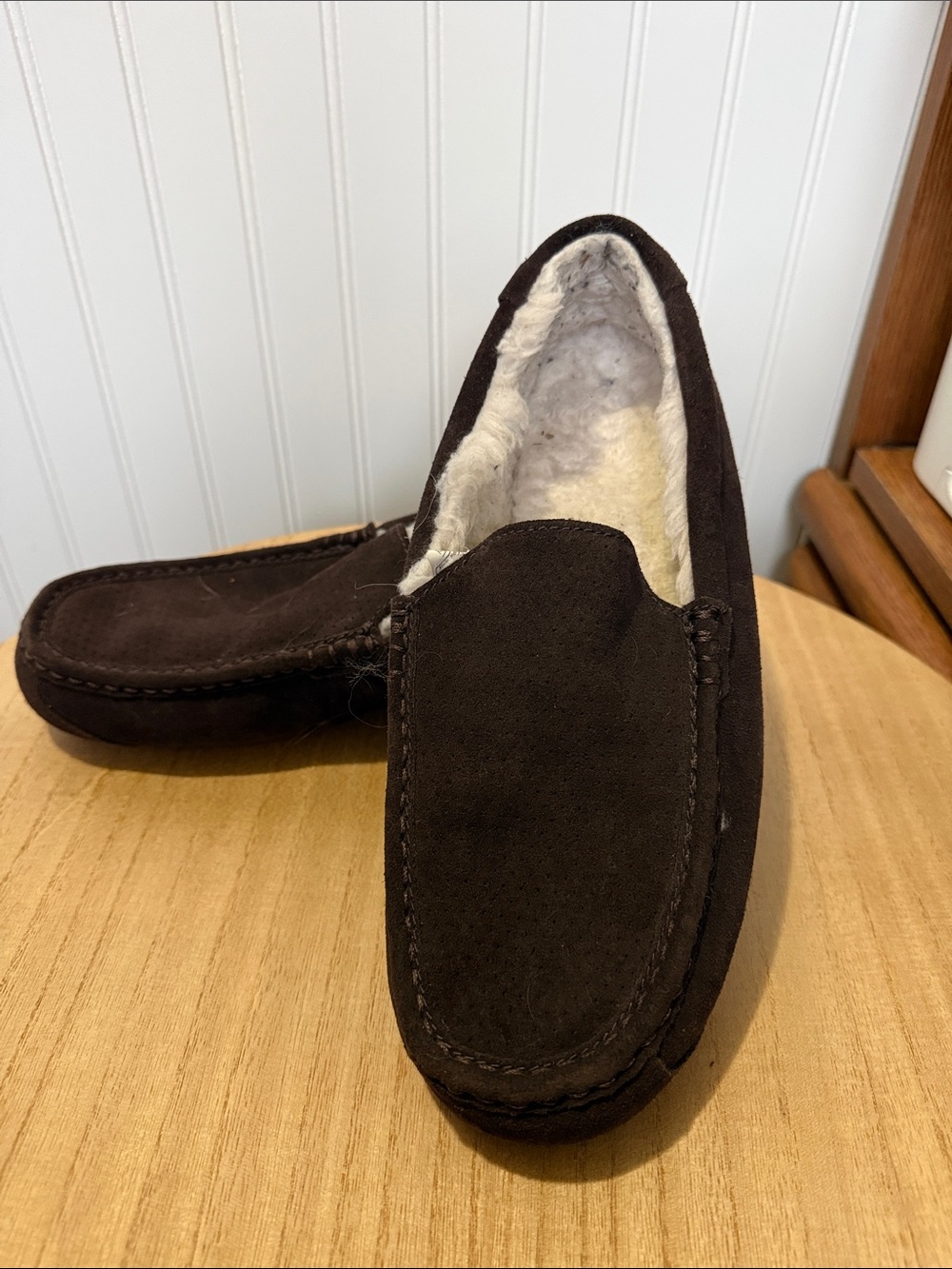 Koolaburra 10 Men's Brown Suede Moccasin Slip-On with Plush Lining